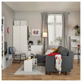 BRUKSVARA 3-seat sofa-bed with chaise longue, with chaise longue grey