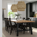 SKOGSTA / INGOLF Table and 6 chairs, acacia/black, 235x100 cm