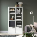 KALLAX Shelving unit, with 2 doors with 2 shelf inserts/wave shaped white, 147x77 cm