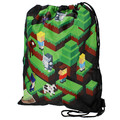 Drawstring Bag School Shoes/Clothes Bag Pixel Game Diagonal