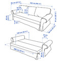 VRETSTORP 3-seat sofa-bed, Kilanda dark blue
