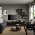 BESTÅ TV storage combination/glass doors, black-brown/Lappviken black-brown clear glass, 240x42x190 cm