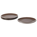 FÄRGKLAR Plate, glossy brown, 26 cm, 4 pack