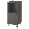 EKET Cabinet combination with legs, dark grey/metal black, 35x35x80 cm