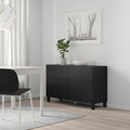 BESTÅ Storage combination w doors/drawers, black-brown/Lappviken/Stubbarp black-brown, 120x42x74 cm