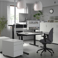 MITTZON Desk sit/stand, electric white/black, 140x80 cm