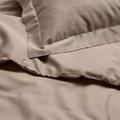 LUKTJASMIN Duvet cover and 2 pillowcases, grey-beige, 200x200/50x60 cm