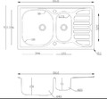 Steel Kitchen Sink Turing 1.5 Bowl with Drainer, satin