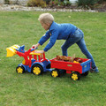 Wader Tractor Giant with Shovel and Trailer, assorted colours, 117cm 12m+