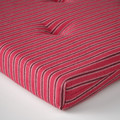 JUSTINA Chair pad, red grey/stripe pattern, 42/35x40x4 cm