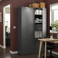 BESTÅ Storage combination with doors, dark grey/Lappviken dark grey, 120x42x193 cm