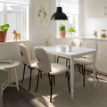 DANDERYD / EBBALYCKE Table and 4 chairs, white/Idekulla beige, 130 cm