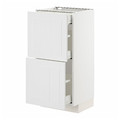 METOD / MAXIMERA Base cab with 2 fronts/3 drawers, white/Stensund white, 40x37 cm