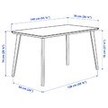 LISABO / KARLPETTER Table and 4 chairs, ash veneer/Gunnared medium grey white, 140x78 cm