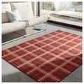 PYSSLINGGRÄS Rug, flatwoven, red check/handmade, 170x240 cm