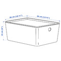 KUGGIS Box with lid, white, 26x35x15 cm