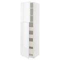 METOD / MAXIMERA Hi cab w 2 doors/4 drawers, white/Ringhult white, 60x60x220 cm