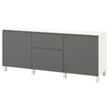 BESTÅ Storage combination with drawers, white/Västerviken/Stubbarp dark grey, 180x42x74 cm