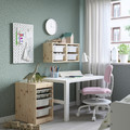 TROFAST Storage combination w boxes/trays, light white stained pine grey/white, 32x44x52 cm