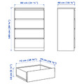 MALM Chest of 4 drawers, white stained oak veneer, 80x100 cm