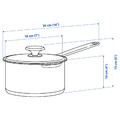 HEMKOMST Saucepan with lid, stainless steel/glass, 2 l