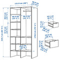 VISTHUS Wardrobe, grey/white, 122x59x216 cm