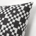 GINSTSÄCKMAL Cushion cover, black/white, 50x50 cm