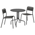 LÄCKÖ / VIHOLMEN Table+2 chairs, outdoor, grey, dark grey