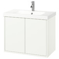 HAVBÄCK / ORRSJÖN Wash-stnd w doors/wash-basin/tap, white, 82x49x69 cm