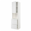 METOD / MAXIMERA Hi cab f micro combi w door/3 drwrs, white/Stensund white, 60x60x240 cm