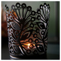 HÖSTAGILLE Tealight holder, black, 11 cm