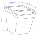 SORTERA Waste sorting bin with lid, white, 60 l