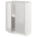 METOD Base cabinet with shelves/2 doors, white/Ringhult light grey, 60x37 cm