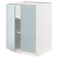 METOD Base cabinet with shelves/2 doors, white/Kallarp light grey-blue, 60x60 cm