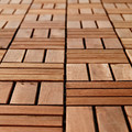 RUNNEN Floor decking, outdoor, brown stained, 0.81 m²