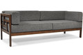 Wooden Garden Bench 3-seat Sofa EDEN, dark brown/graphitee