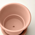 MUSKOTBLOMMA Plant pot with saucer, in/outdoor terracotta, 19 cm