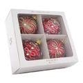 Christmas Baubles 80mm 4pcs, glass