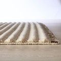 TÅGSPÅR Rug, high pile, white/beige, 170x240 cm