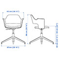 FJÄLLBERGET Conference chair, white stained oak veneer, Gunnared beige light beige