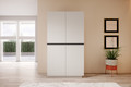 Wardrobe Nicole with Drawer Unit 100 cm, matt white, black handles