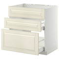 METOD/MAXIMERA Base cab f sink+3 fronts/2 drawers, white, Bodbyn off-white, 80x60 cm