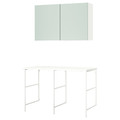 ENHET Storage combination, white/pale grey-green, 139x63.5x90.5 cm