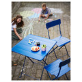 SUNDSÖ Table and 2 folding chairs, outdoor dark blue/dark blue, 65x65 cm