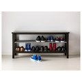 TJUSIG Bench with shoe storage, black, 108x50 cm