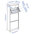 BISSA Shoe cabinet with 3 compartments, white, 49x28x135 cm