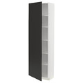 METOD High cabinet with shelves, white/Nickebo matt anthracite, 60x37x200 cm