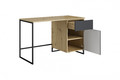 Desk with Drawer Asha 120 cm, artisan, matt rivier stone, black frame