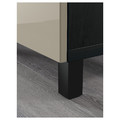 BESTÅ Storage combination with doors, black-brown, Selsviken high-gloss/beige, 180x40x74 cm