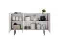 Cabinet Malmi 150 cm, cashmere, crema bianca, black legs